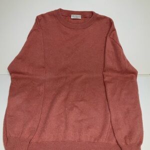 Brunello Cucinelli Men's Terracotta Crewneck Sweater
